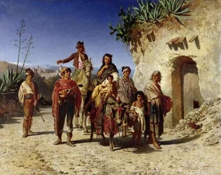 Eine Zigeunerfamilie auf der Straße, ca. 1861